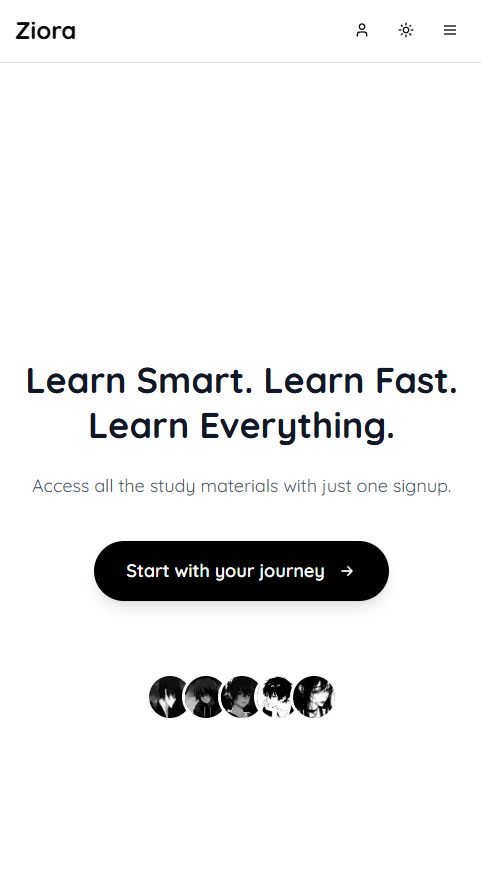 Mobile app interface showing study dashboard